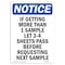 Signmission OSHA Notice, 5" Height, If Getting More Than 1 Sample Sign, 5" X 3.5", Portrait OS-NS-D-35-V-13604 - alternate 1
